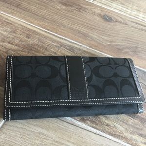 Coach black signature wallet
